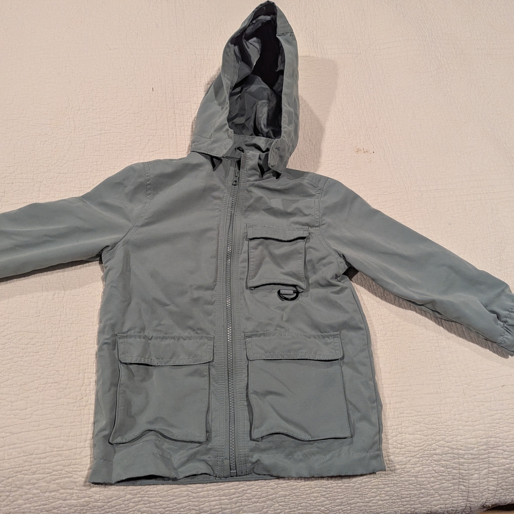 H&M Kids Hooded Raincoat in Light Gray